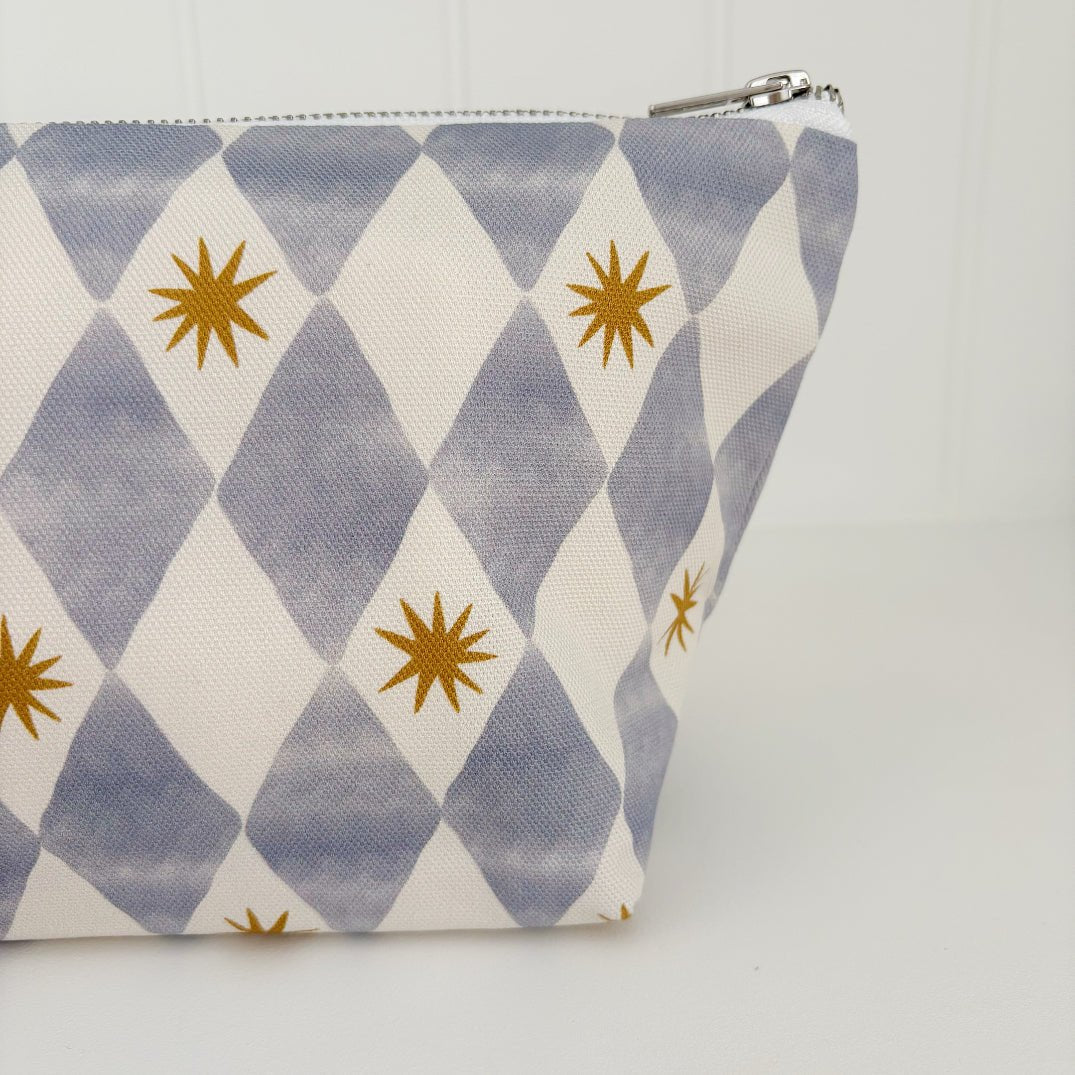 Bobbin and Bumble Nappy Wallet / Bag - Blue Harlequin - Baby&More