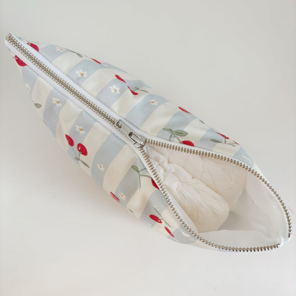 Bobbin and Bumble Nappy Wallet / Bag - Cherry Stripe - Baby&More