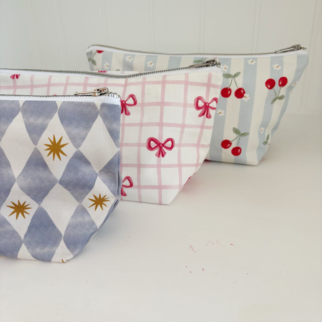 Bobbin and Bumble Nappy Wallet / Bag - Cherry Stripe - Baby&More