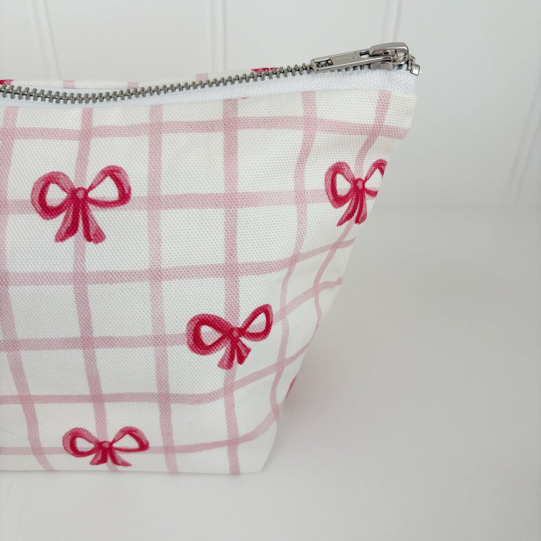 Bobbin and Bumble Nappy Wallet / Bag - Pink Bows - Baby&More