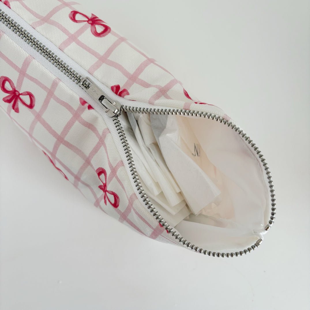Bobbin and Bumble Nappy Wallet / Bag - Pink Bows - Baby&More