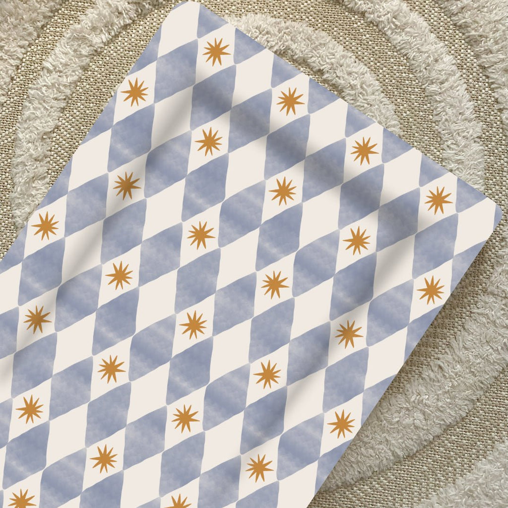 Bobbin and Bumble Standard Changing Mat - Blue Harlequin - Baby&More