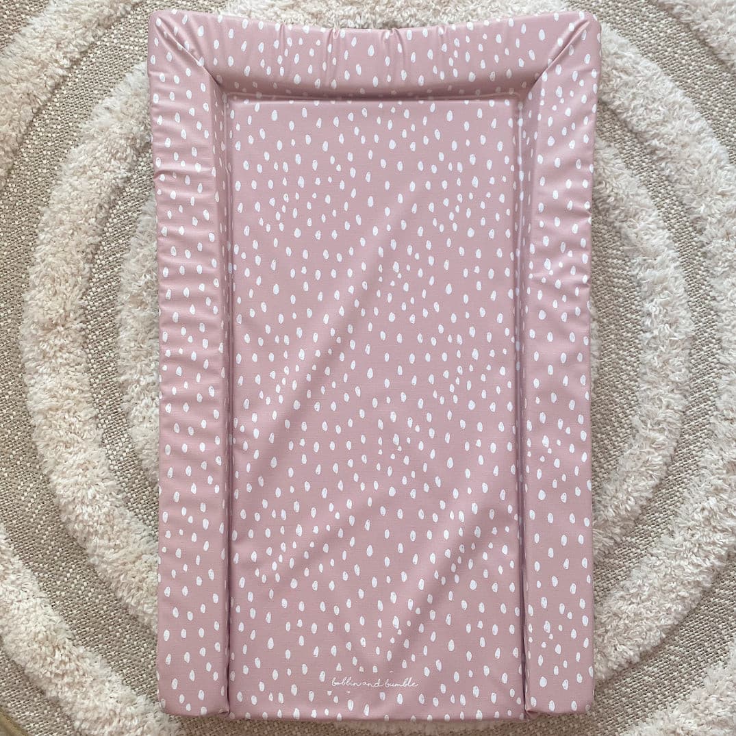 Bobbin and Bumble Standard Changing Mat - Dusky Pink Spots - Baby&More