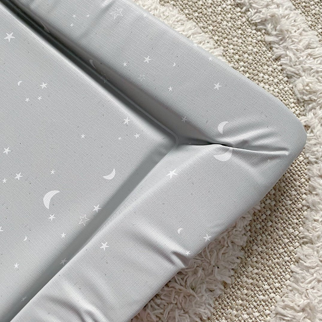 Bobbin and Bumble Standard Changing Mat - Grey/Green Moon and Stars - Baby&More