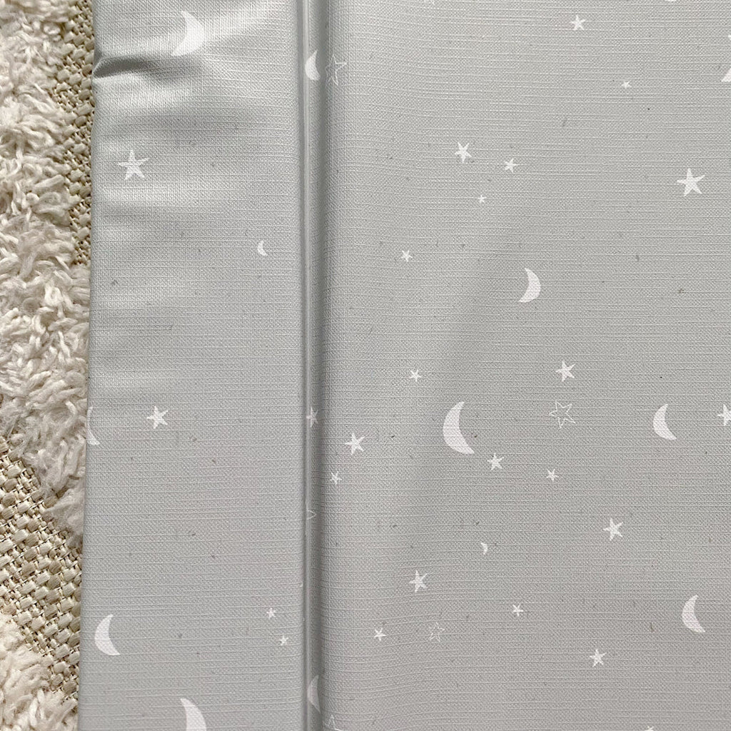 Bobbin and Bumble Standard Changing Mat - Grey/Green Moon and Stars - Baby&More