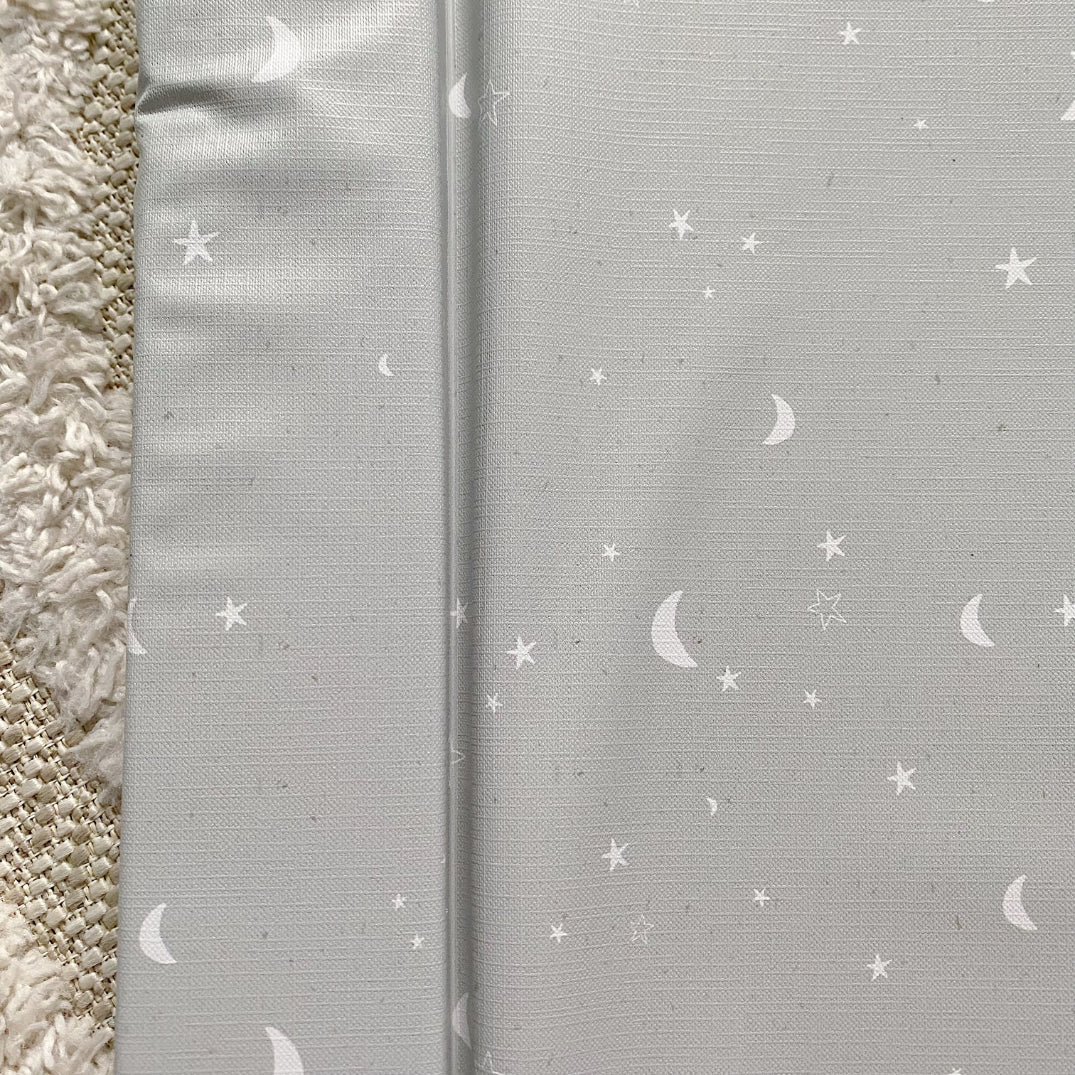 Bobbin and Bumble Standard Changing Mat - Grey/Green Moon and Stars - Baby&More