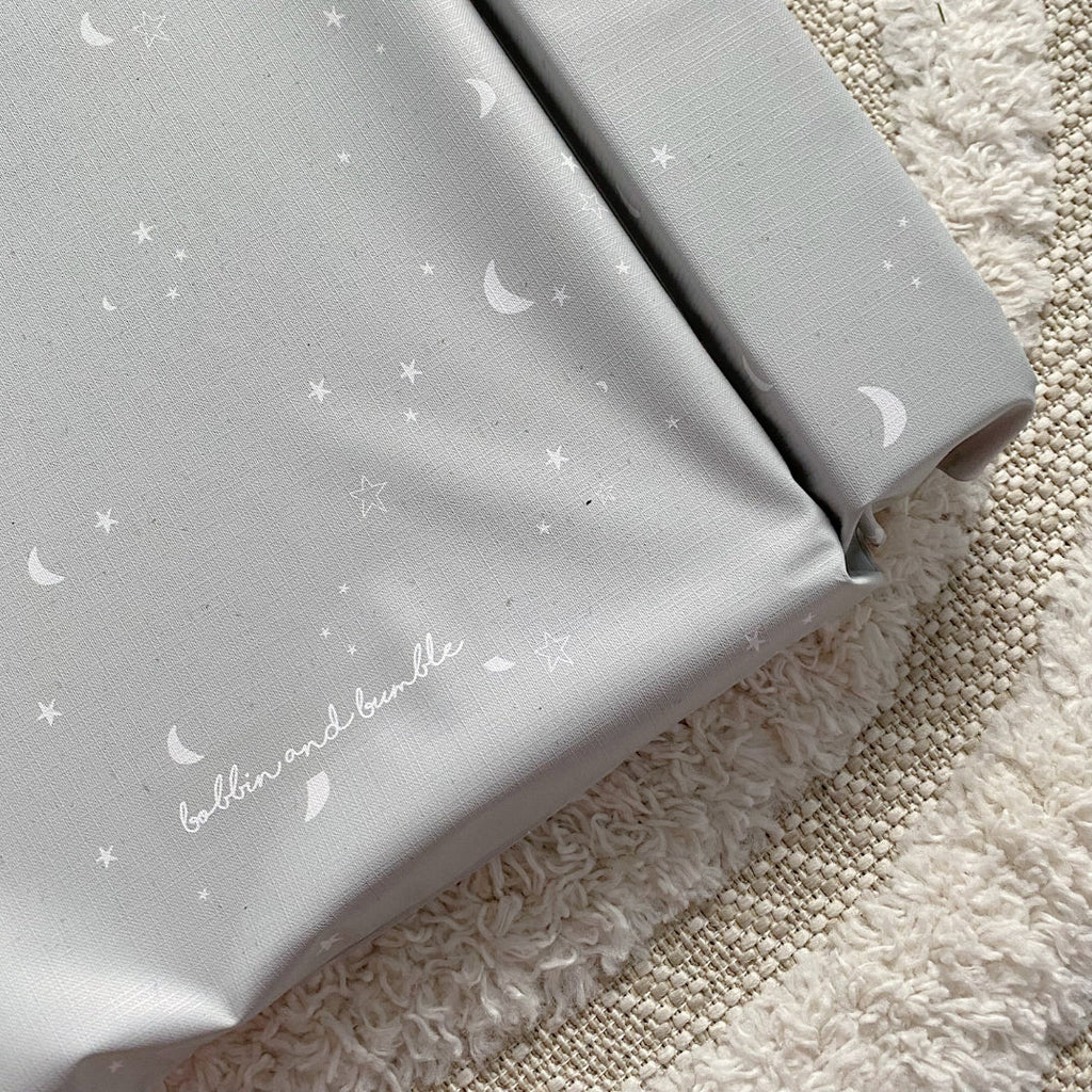 Bobbin and Bumble Standard Changing Mat - Grey/Green Moon and Stars - Baby&More