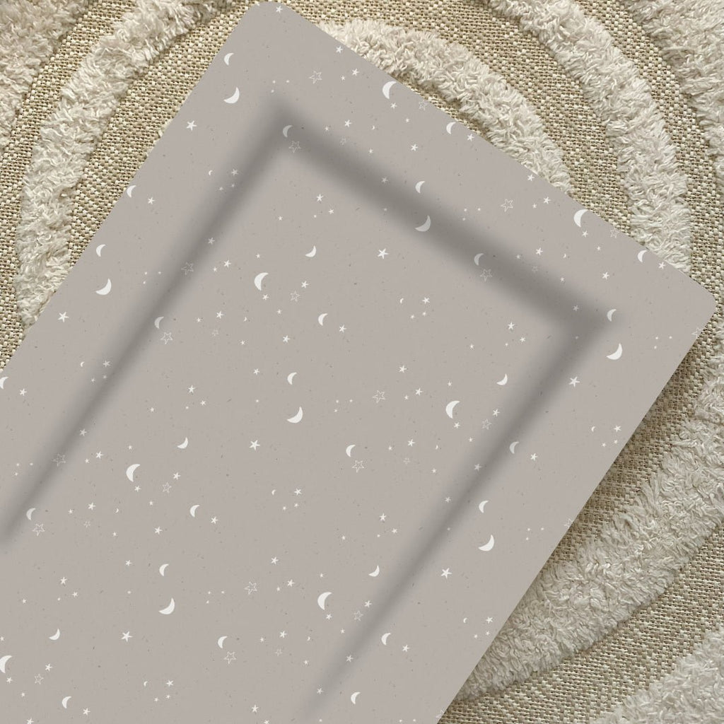 Bobbin and Bumble Standard Changing Mat - Grey/Green Moon and Stars - Baby&More