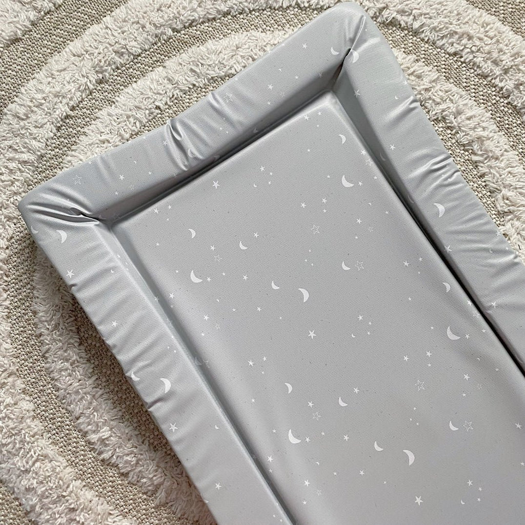 Bobbin and Bumble Standard Changing Mat - Grey/Green Moon and Stars - Baby&More