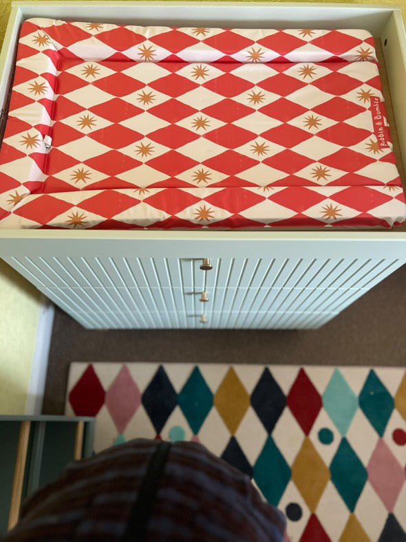 Bobbin and Bumble Standard Changing Mat - Red Harlequin - Baby&More