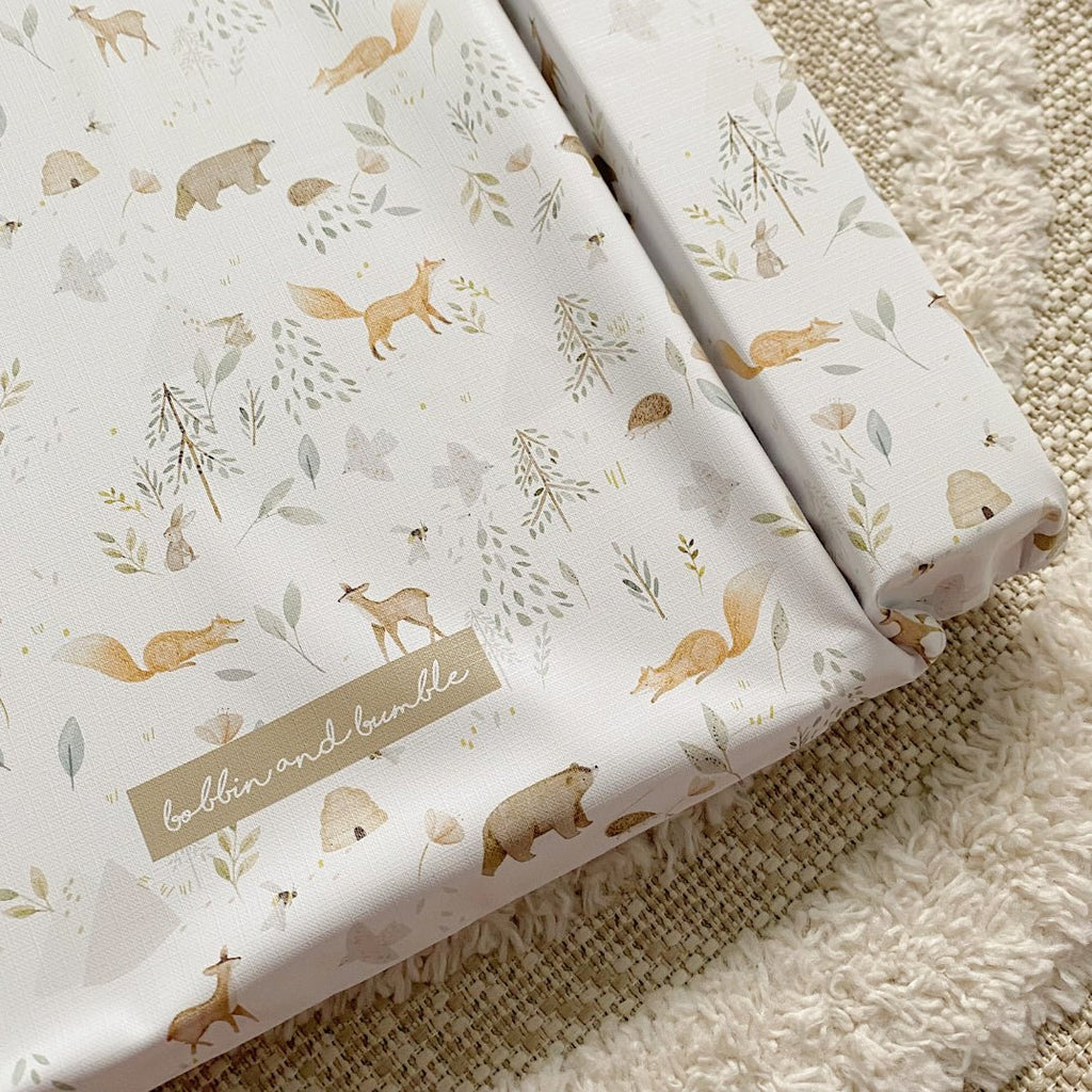 Bobbin and Bumble Standard Changing Mat - Woodland Animals Print - Baby&More