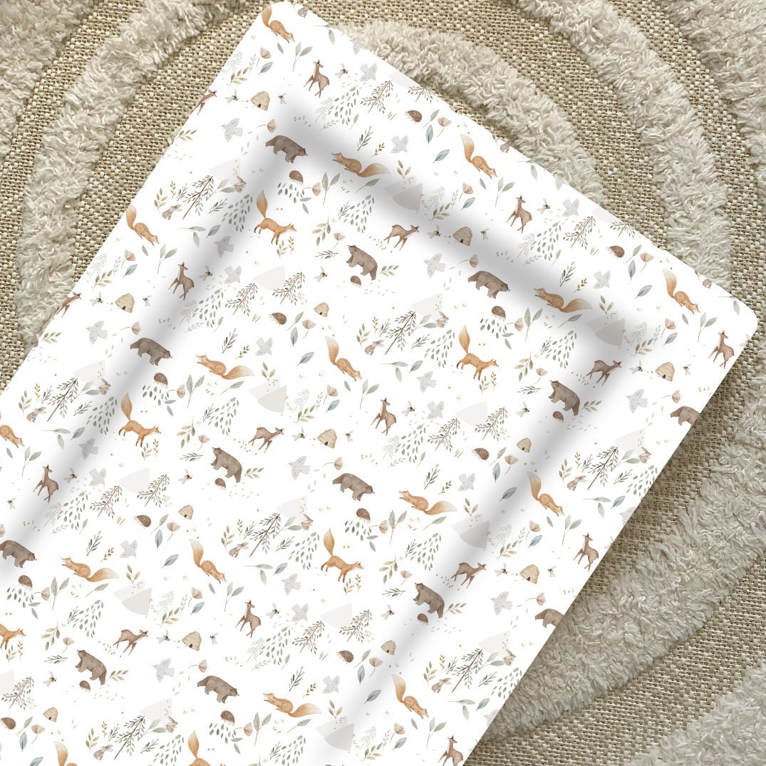 Bobbin and Bumble Standard Changing Mat - Woodland Animals Print - Baby&More