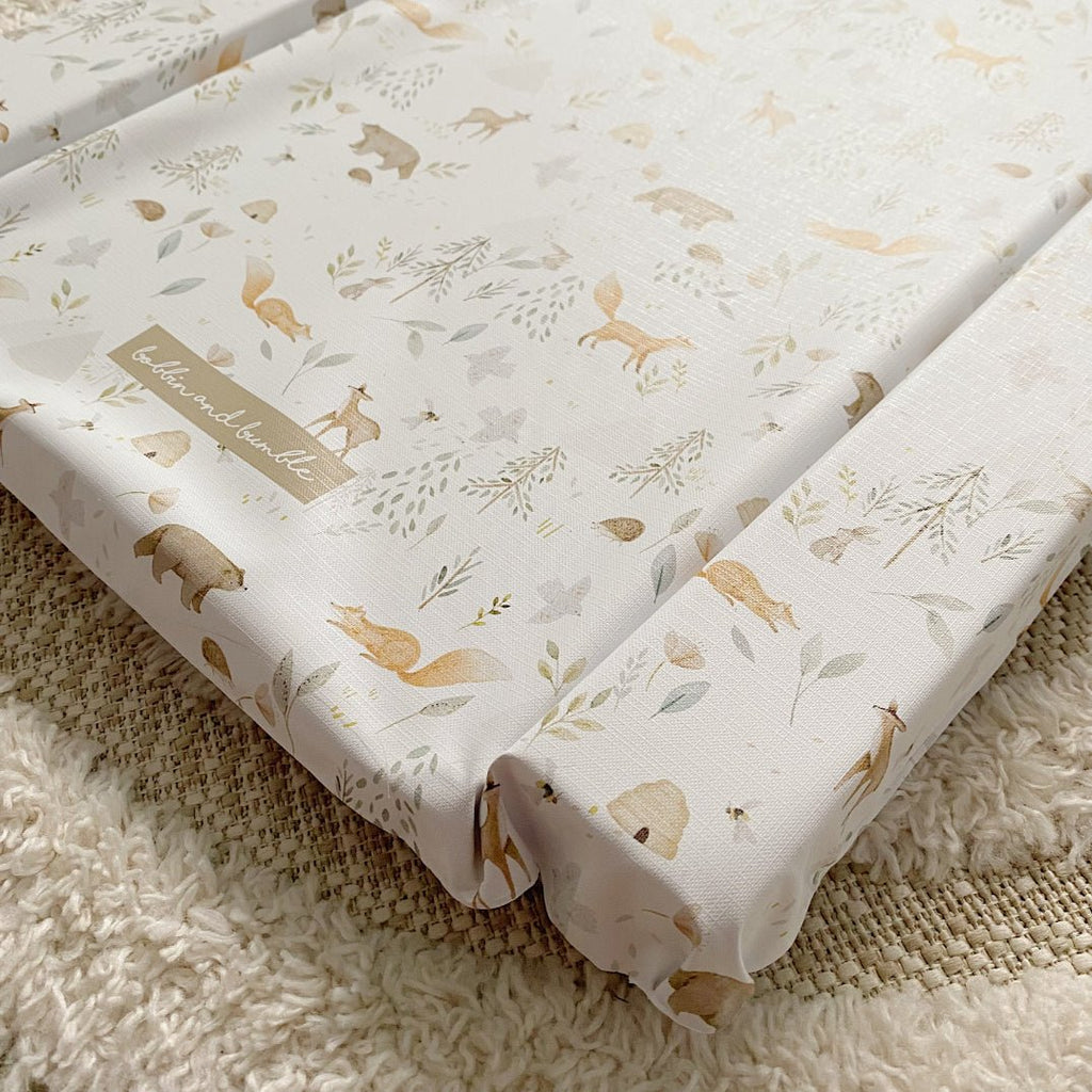 Bobbin and Bumble Standard Changing Mat - Woodland Animals Print - Baby&More