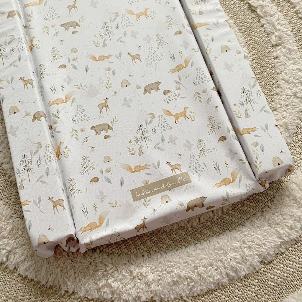 Bobbin and Bumble Standard Changing Mat - Woodland Animals Print - Baby&More