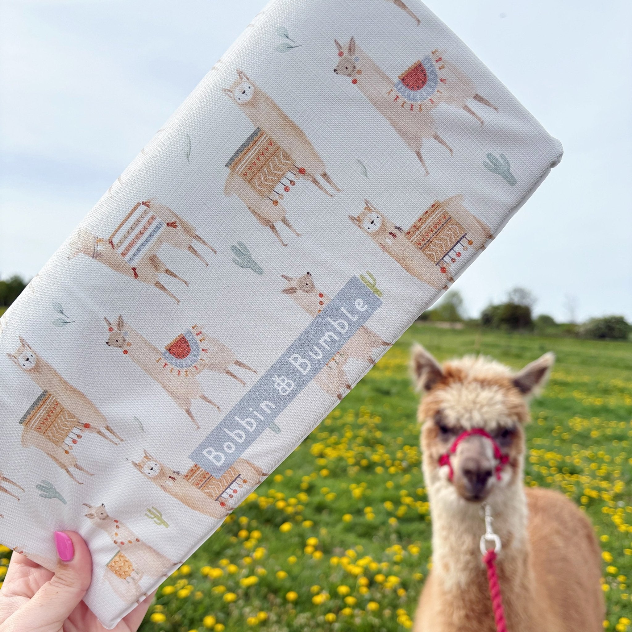 Bobbin and Bumble Travel Changing Mat - Alpacas - Baby&More