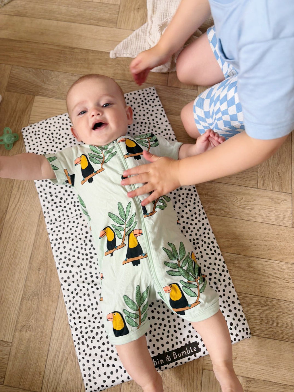 Bobbin and Bumble Travel Changing Mat - Black Spotty - Baby&More