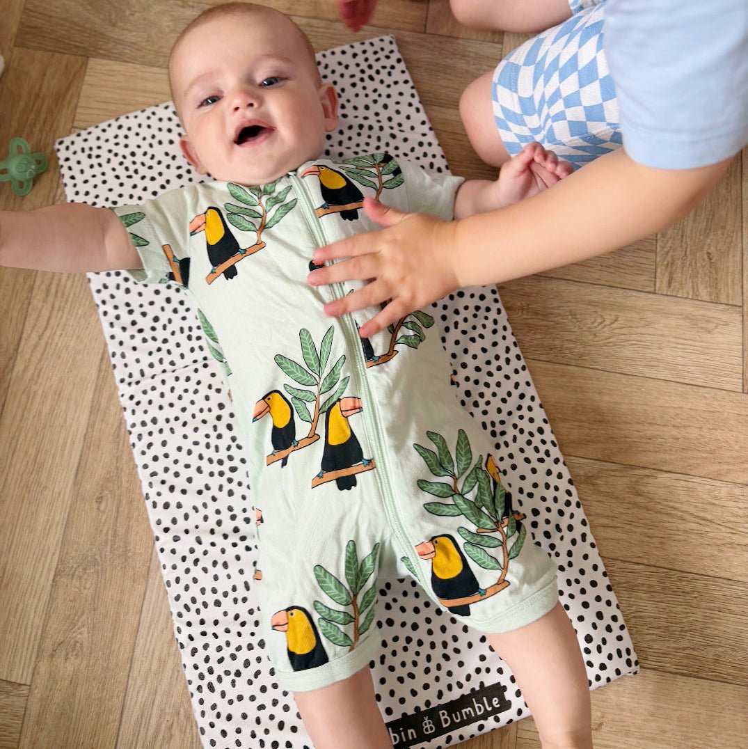 Bobbin and Bumble Travel Changing Mat - Black Spotty - Baby&More