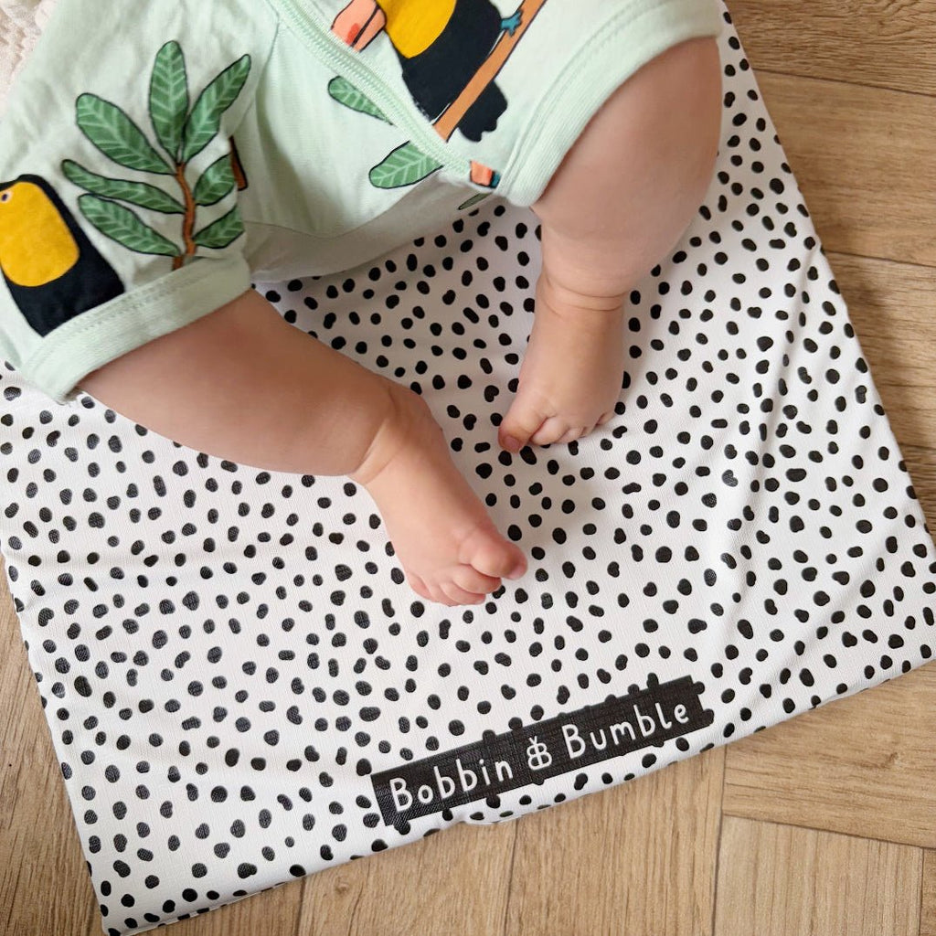 Bobbin and Bumble Travel Changing Mat - Black Spotty - Baby&More