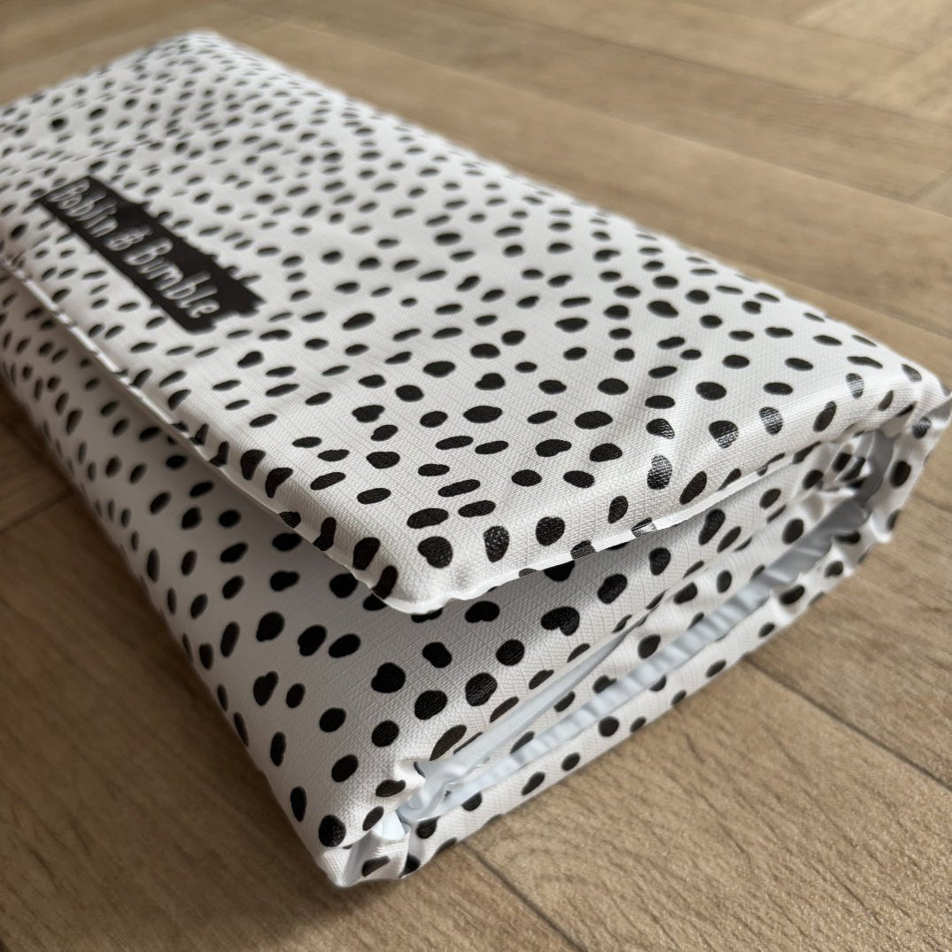 Bobbin and Bumble Travel Changing Mat - Black Spotty - Baby&More