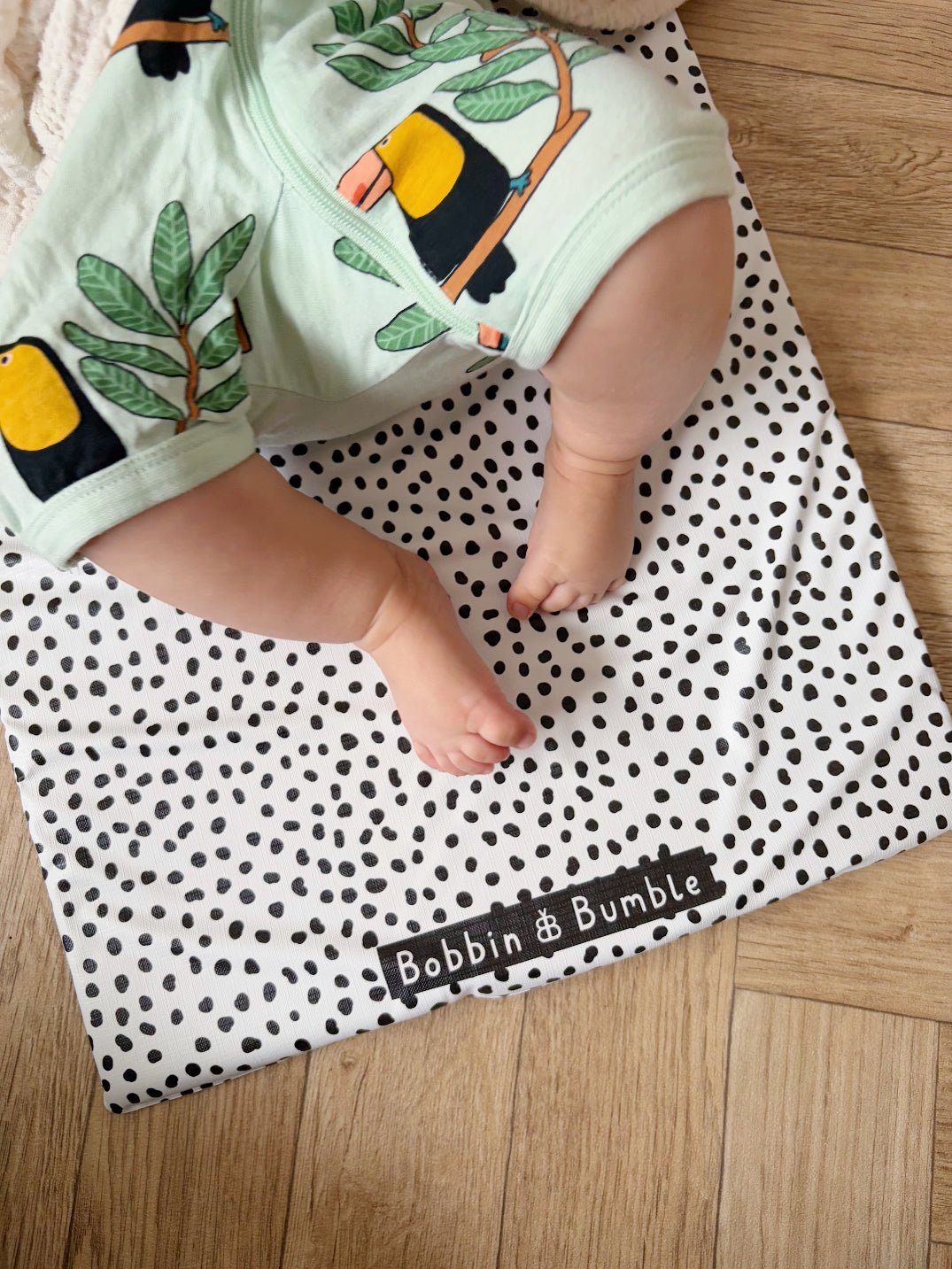 Bobbin and Bumble Travel Changing Mat - Black Spotty - Baby&More