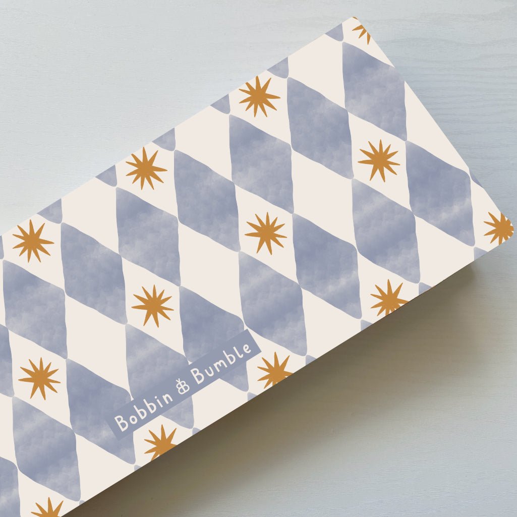 Bobbin and Bumble Travel Changing Mat - Blue Harlequin - Baby&More