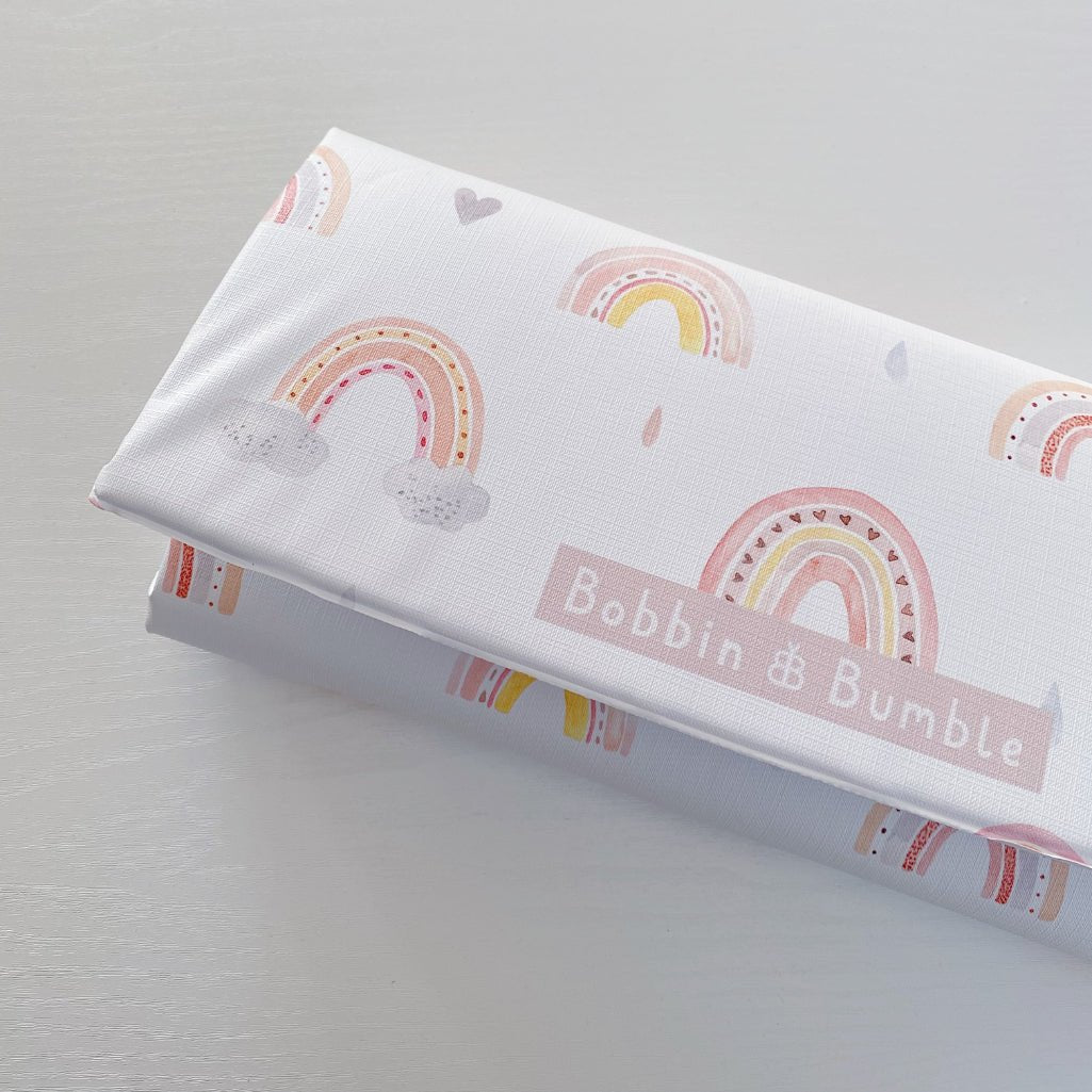 Bobbin and Bumble Travel Changing Mat - Pink Rainbow - Baby&More