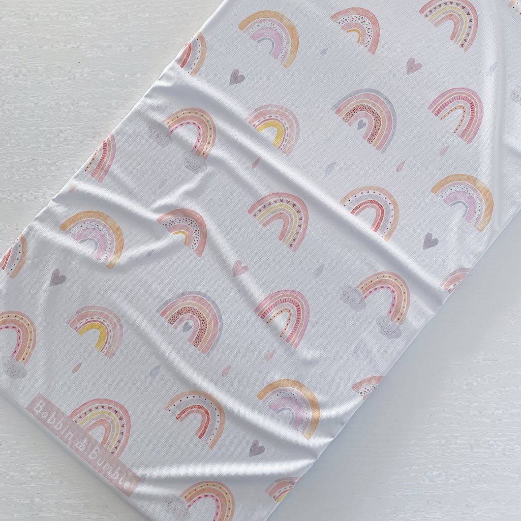 Bobbin and Bumble Travel Changing Mat - Pink Rainbow - Baby&More