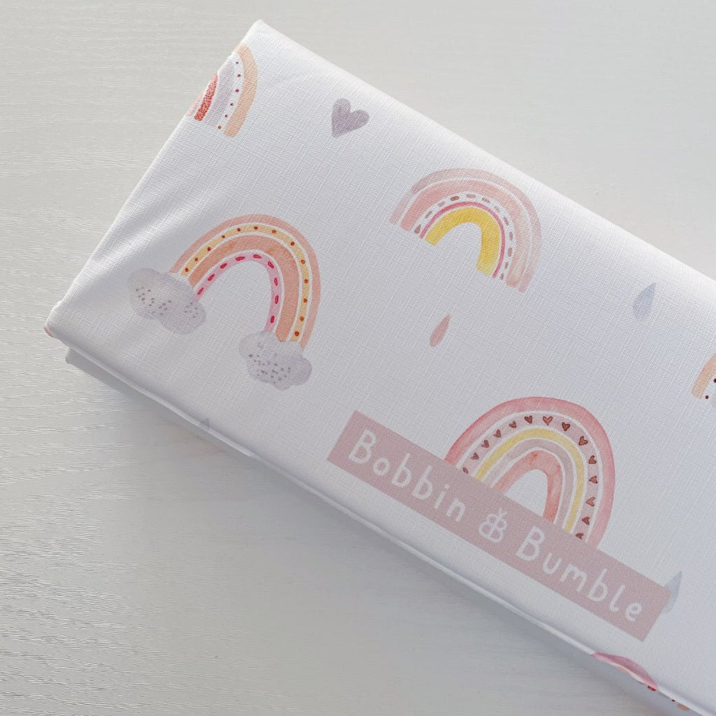 Bobbin and Bumble Travel Changing Mat - Pink Rainbow - Baby&More