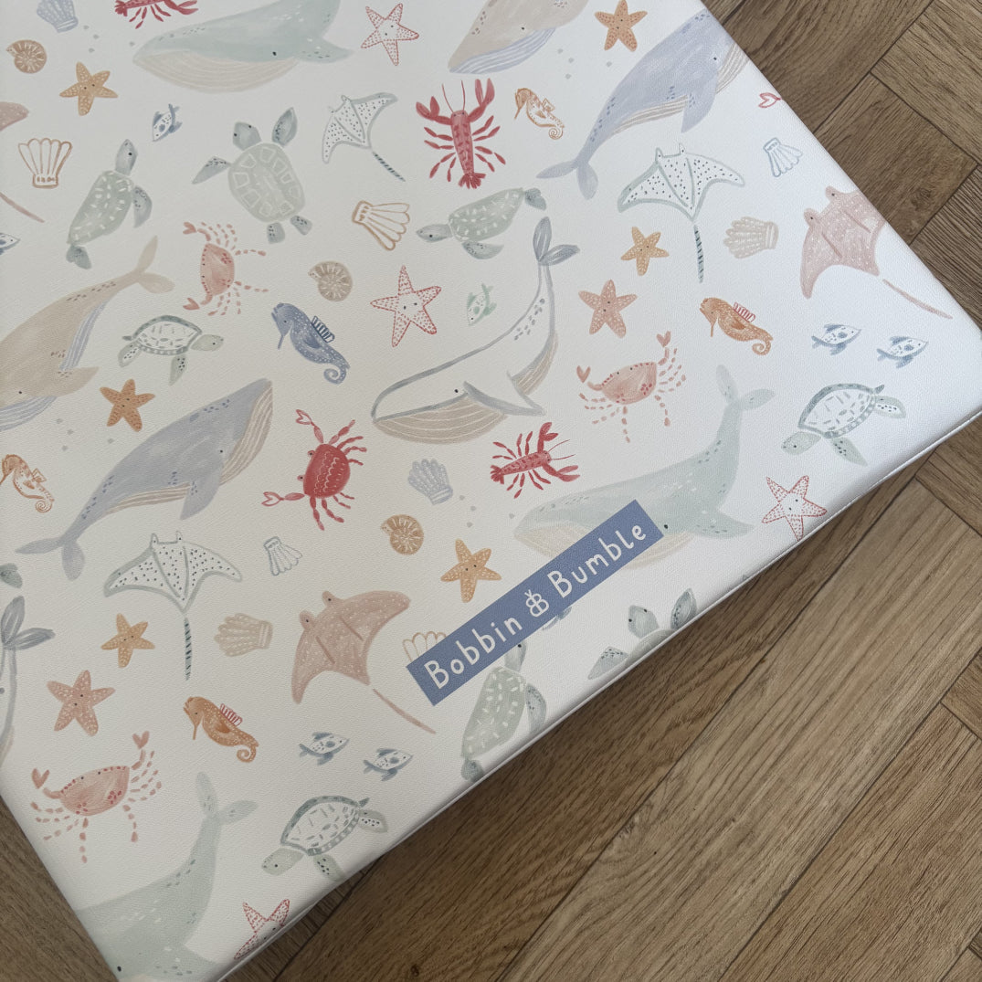 Bobbin and Bumble Anti-Roll Wedge Changing Mat - Deep Blue Sea