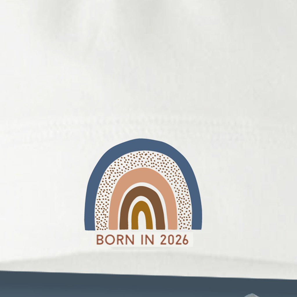 Born In 2026 Boho Rainbow White Knotted Hat 0 - 6 months - Baby&More