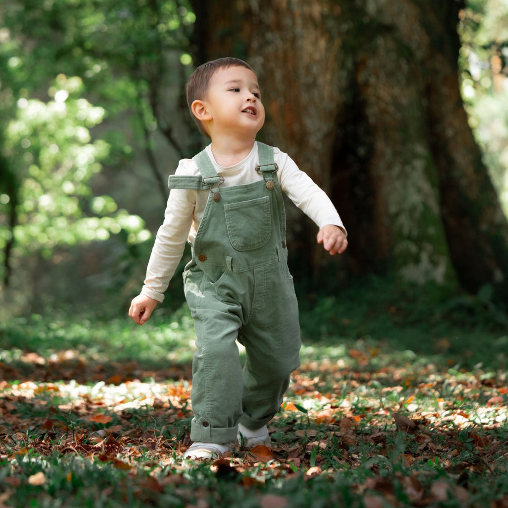 Dotty Dungarees Corduroy Dungarees - Sage