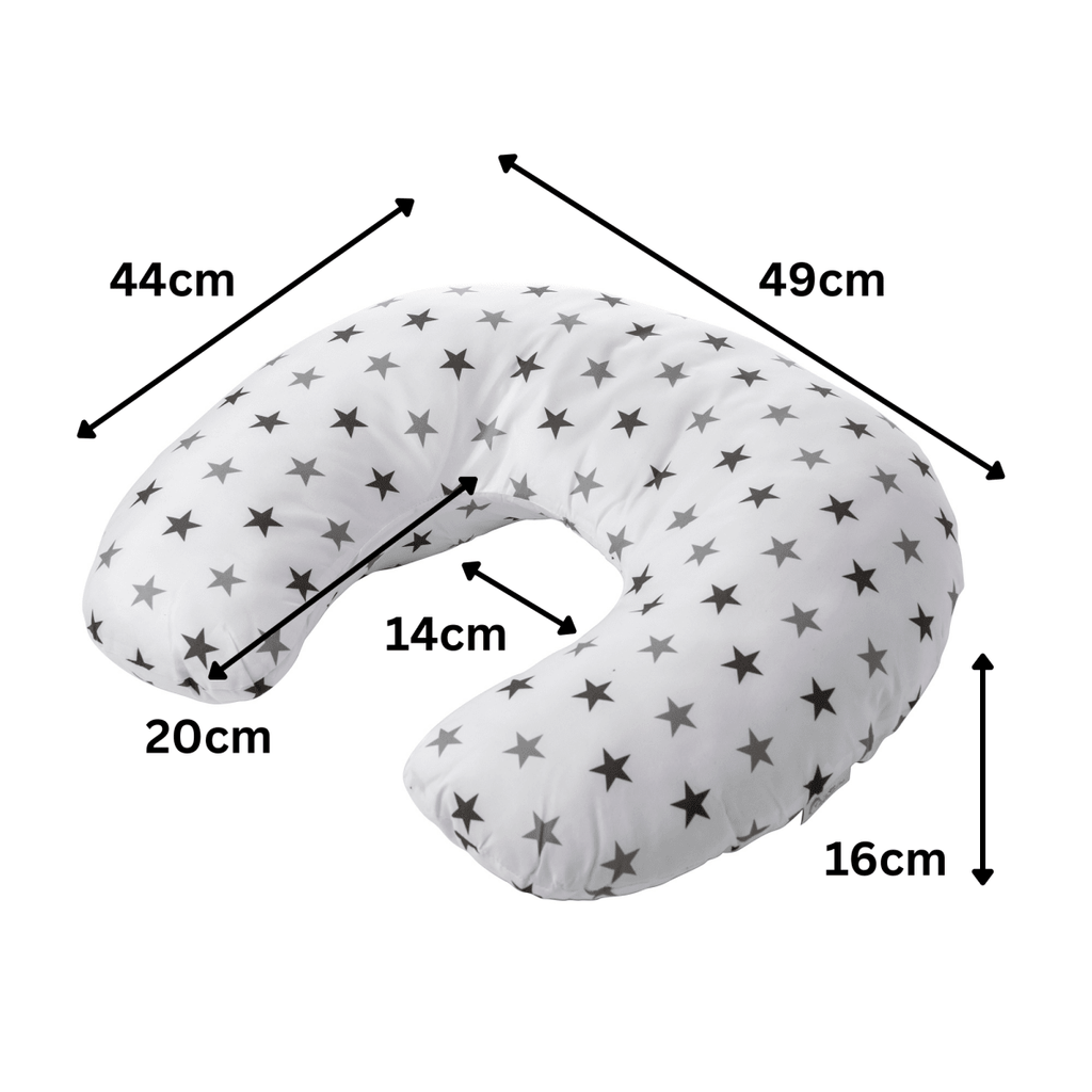 Breast Feeding Maternity Nursing Pillow - Grey with Stars - Baby&More