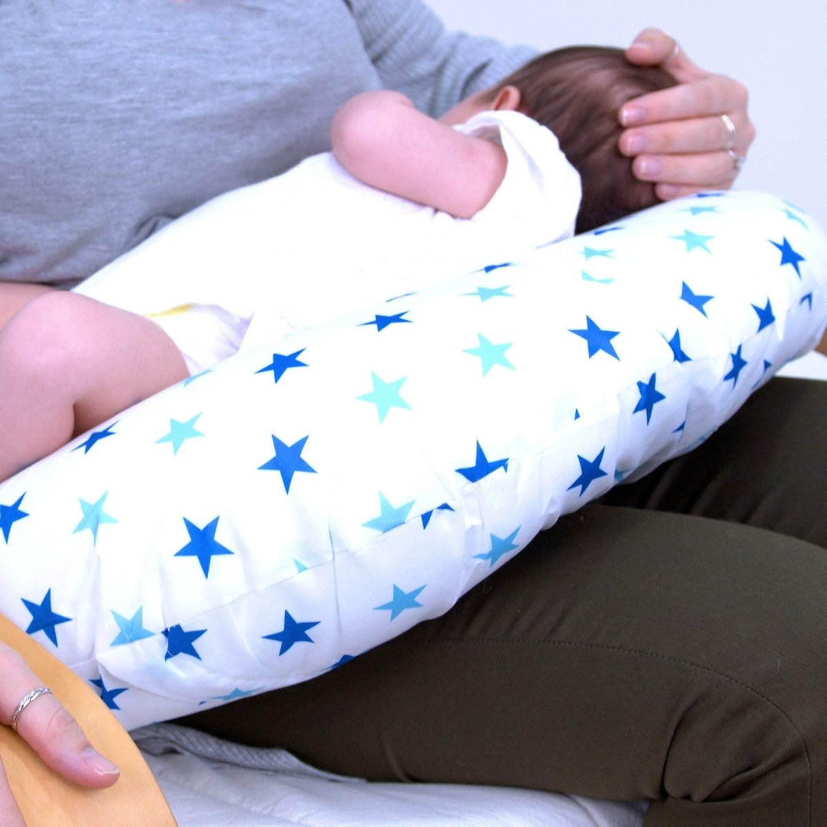 Breast Feeding Maternity Nursing Pillow - Little Star Blue - Baby&More