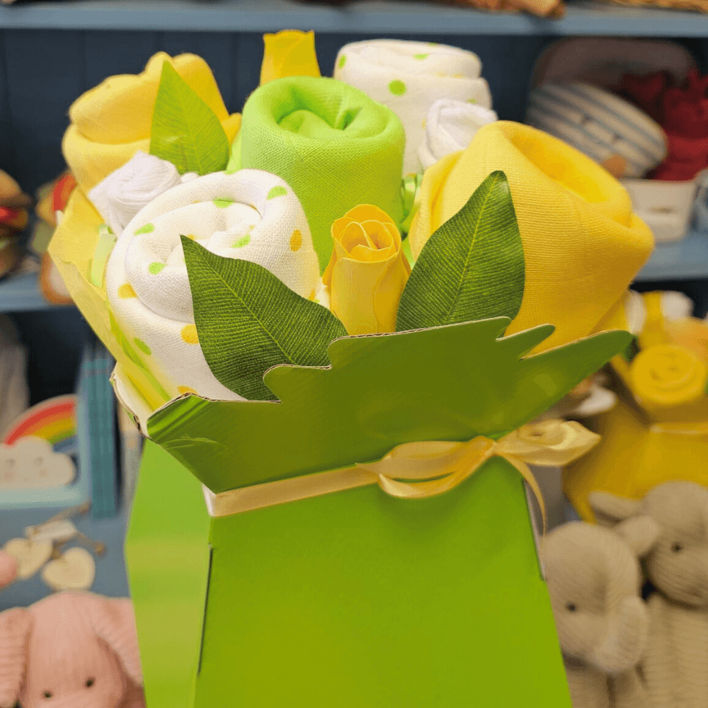 Say It Baby - Bright Baby Muslin Square Bouquet Gift