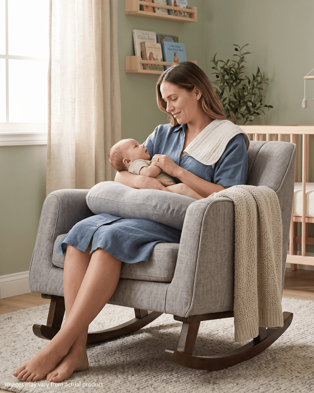 Bristam Nursery Rocking Chair - Grey & Walnut - Baby&More