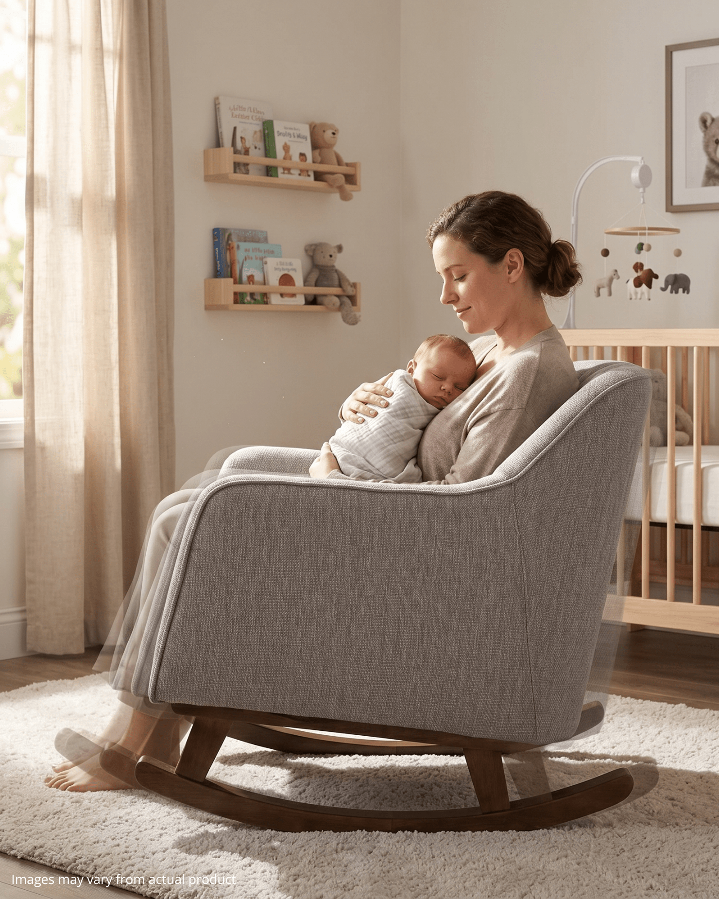 Bristam Nursery Rocking Chair - Grey & Walnut - Baby&More