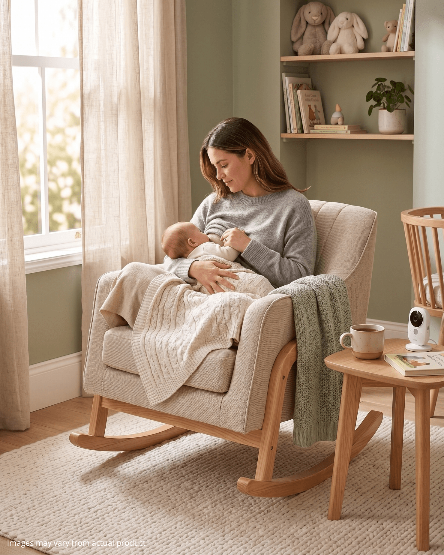 Bristam Nursing Rocking Chair - Natural & Oak - Baby&More