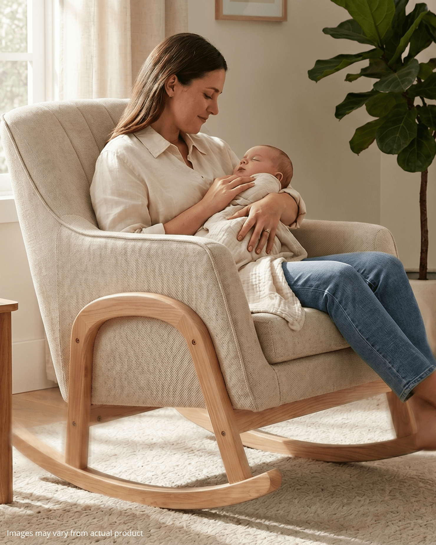 Bristam Nursing Rocking Chair - Natural & Oak - Baby&More