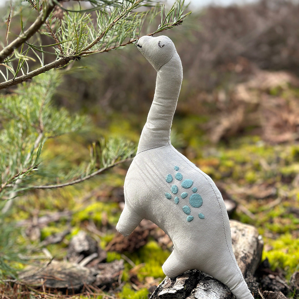ThreadBear Design Bronty Linen Dinosaur Toy