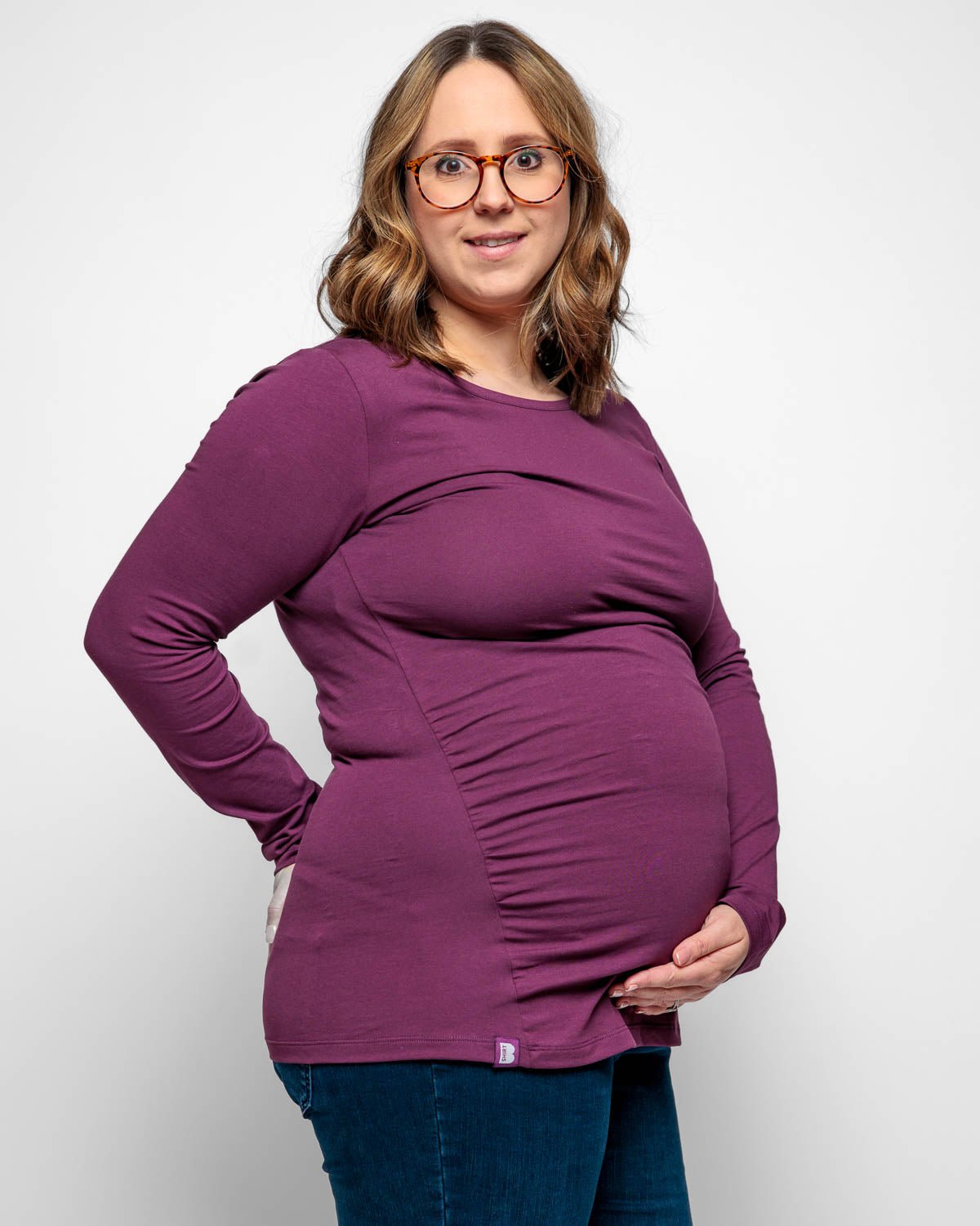 Bshirt Maternity Long Sleeved Top - Plum - Baby&More