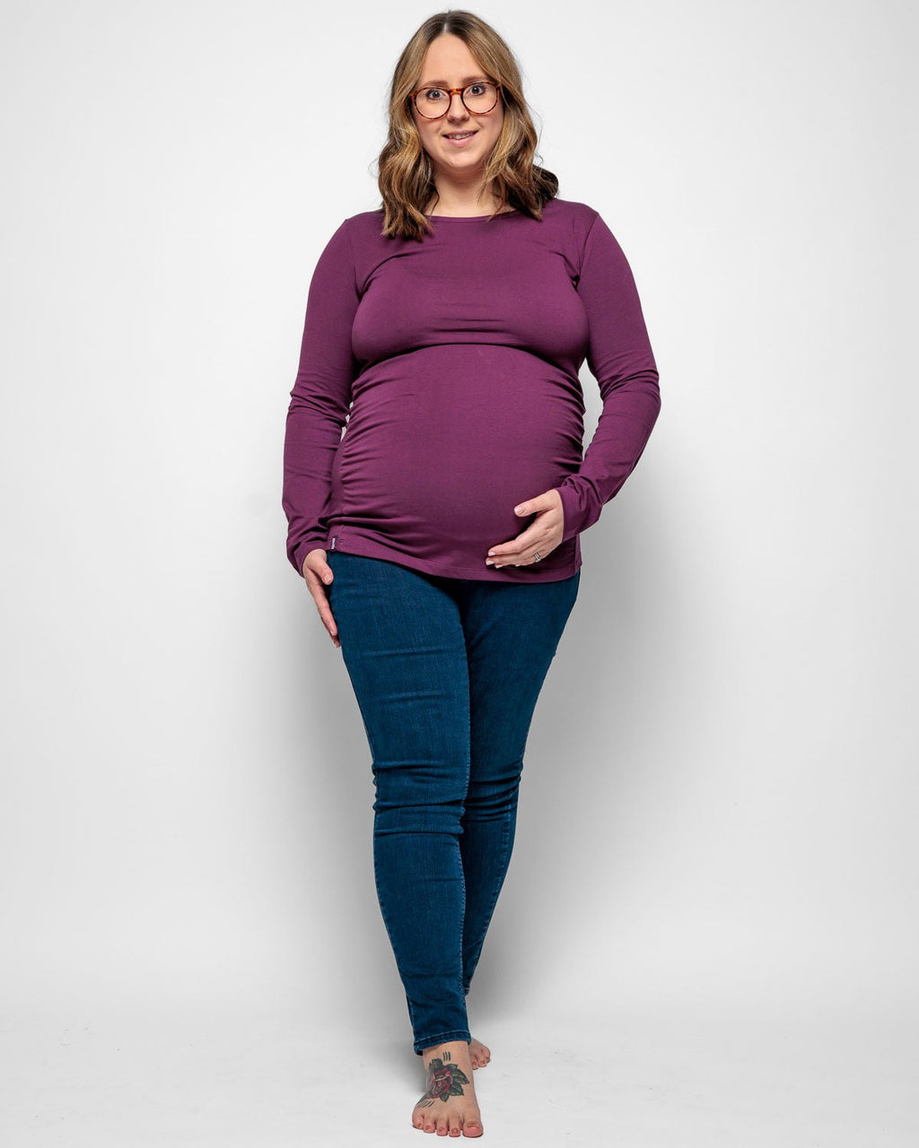 Bshirt Maternity Long Sleeved Top - Plum - Baby&More