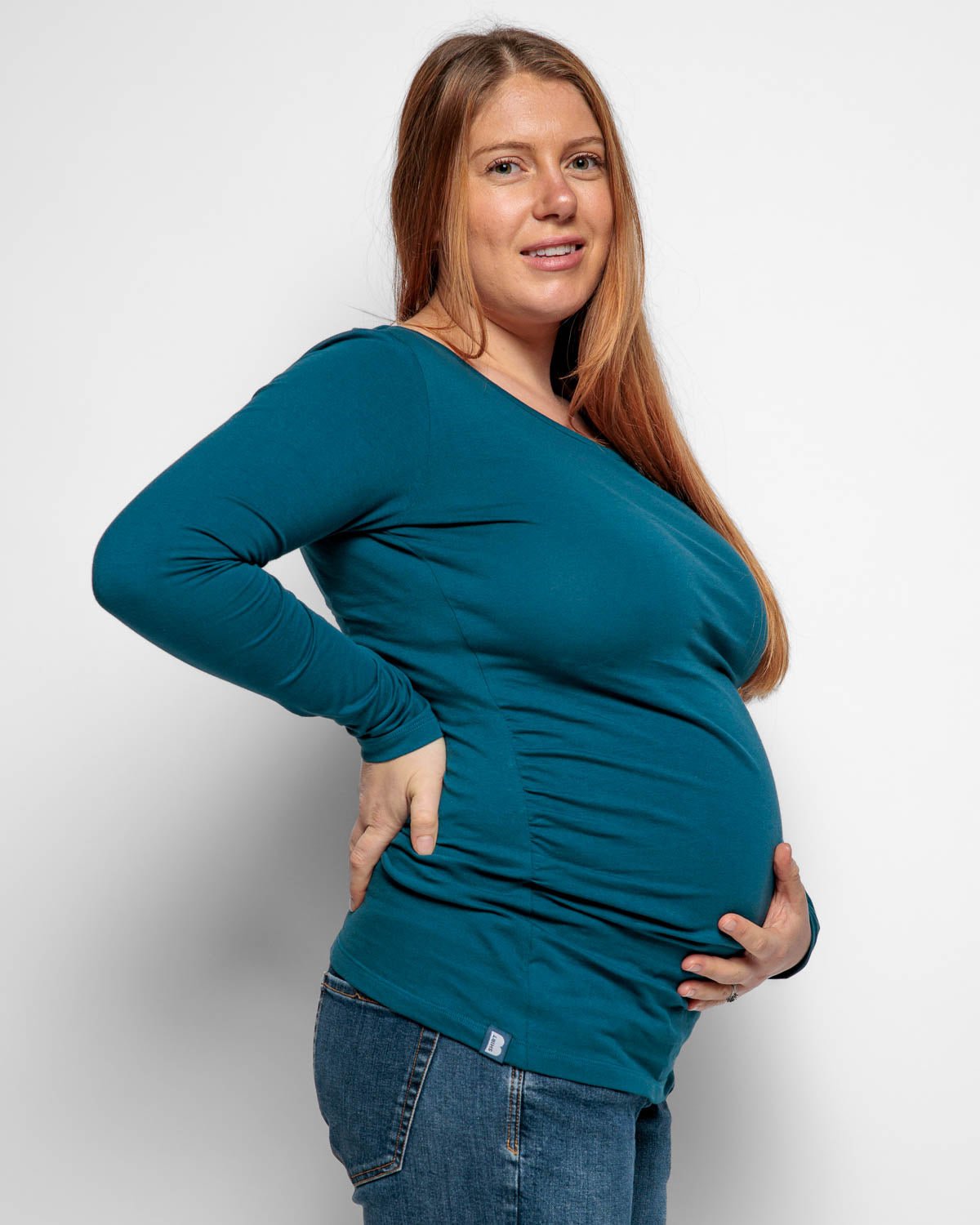 Bshirt Maternity Long Sleeved Top - Teal - Baby&More