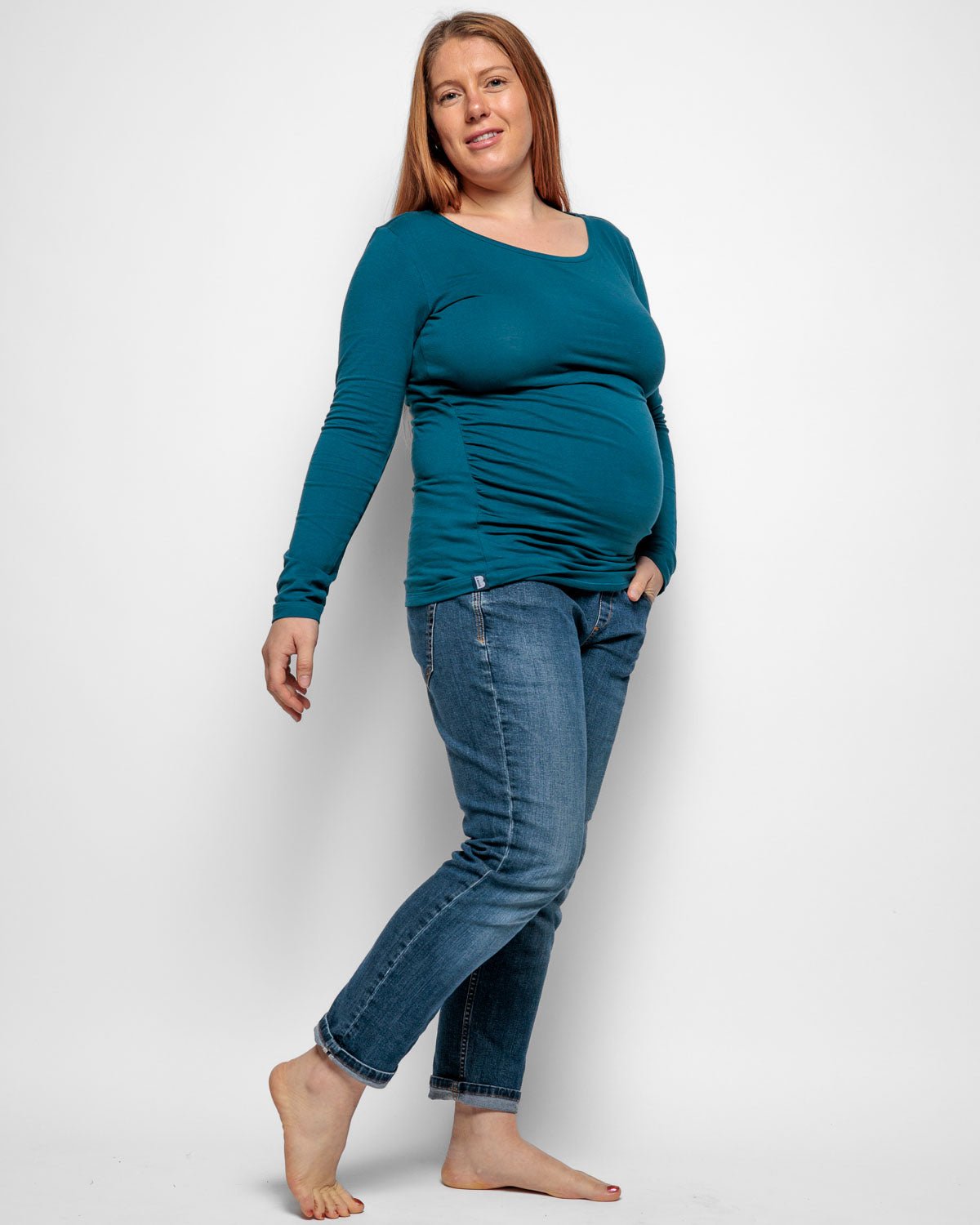 Bshirt Maternity Long Sleeved Top - Teal - Baby&More