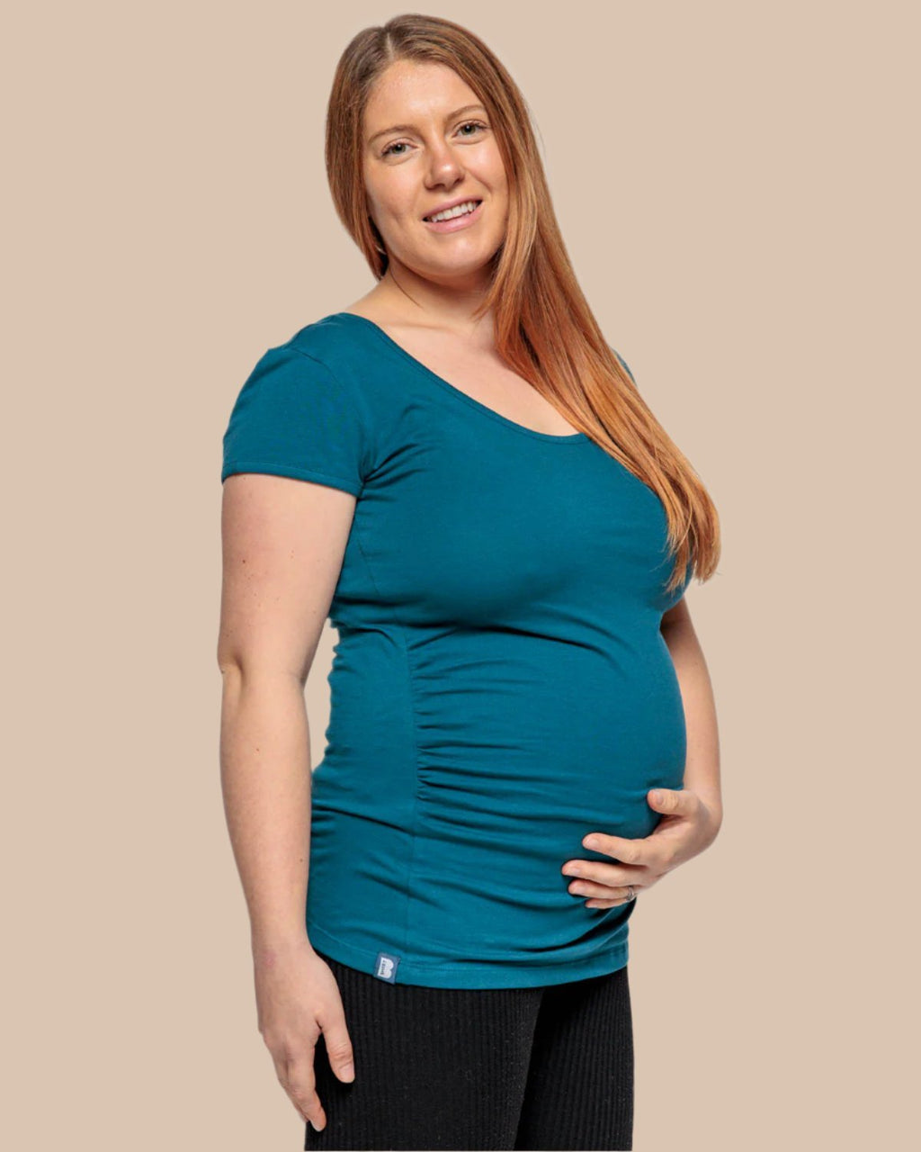 Bshirt Maternity Short Sleeved T-Shirt - Teal - Baby&More