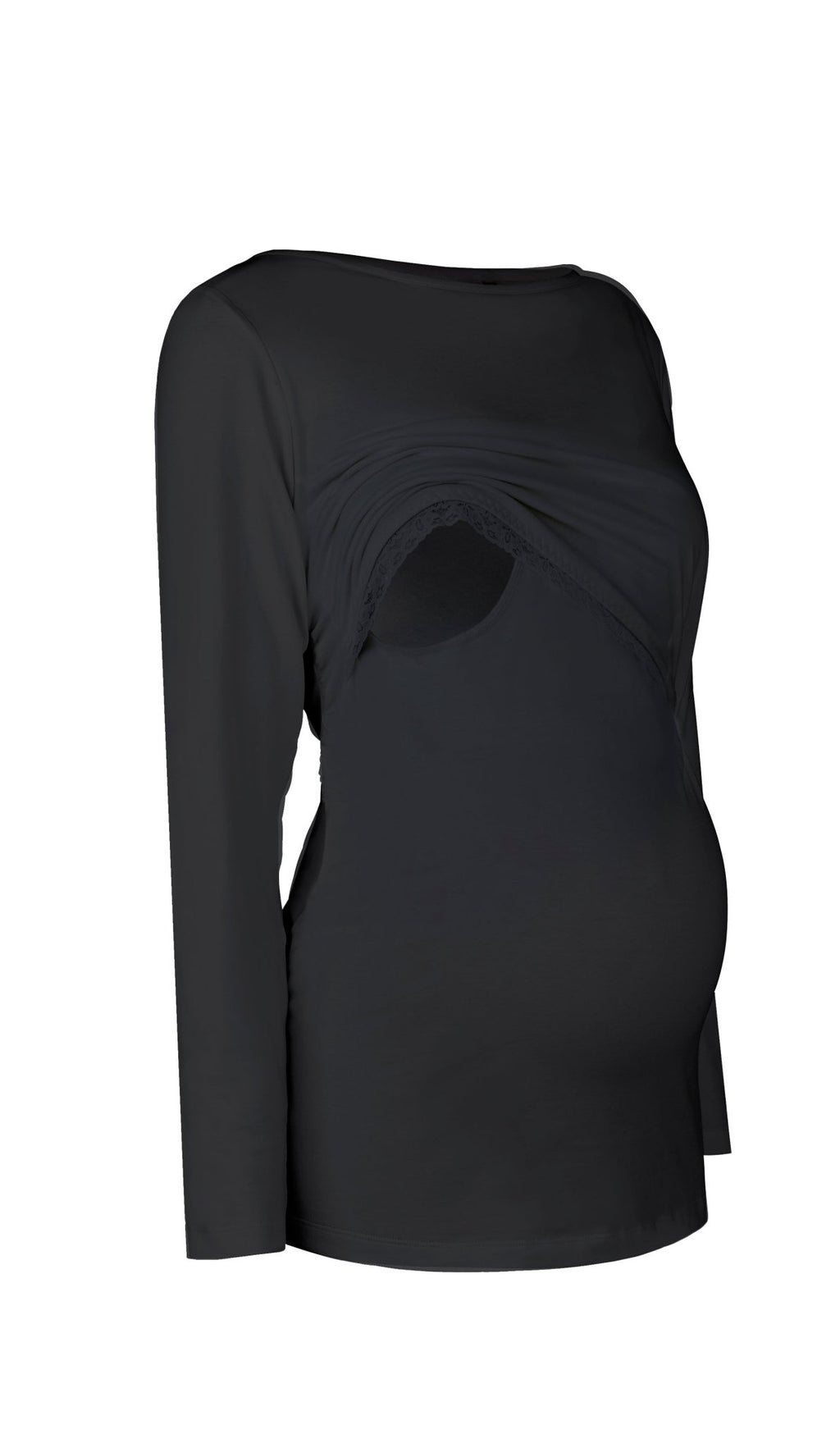 Bshirt Nursing Long Sleeved T-shirt (with lace) - Black - Baby&More
