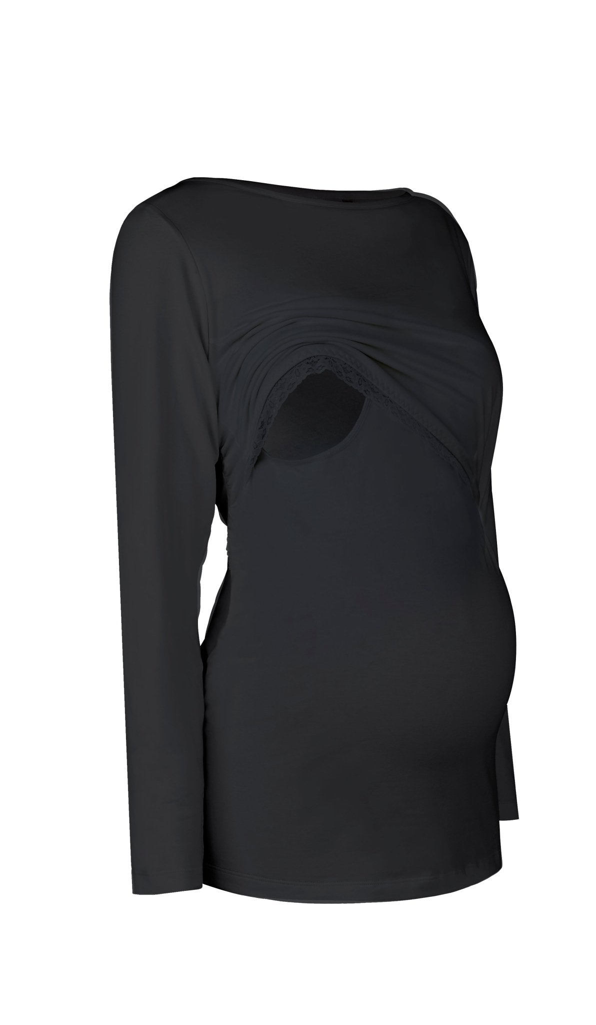 Bshirt Nursing Long Sleeved T-shirt (with lace) - Black - Baby&More