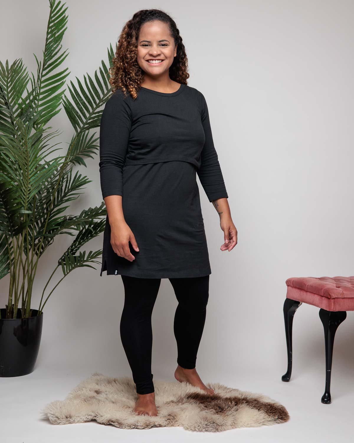Bshirt Nursing Tunic Dress - Charcoal - Baby&More