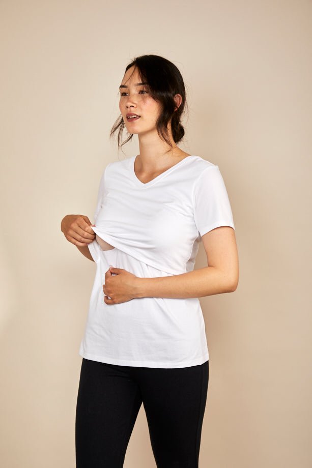Bshirt Nursing V Neck T-shirt - White - Baby&More