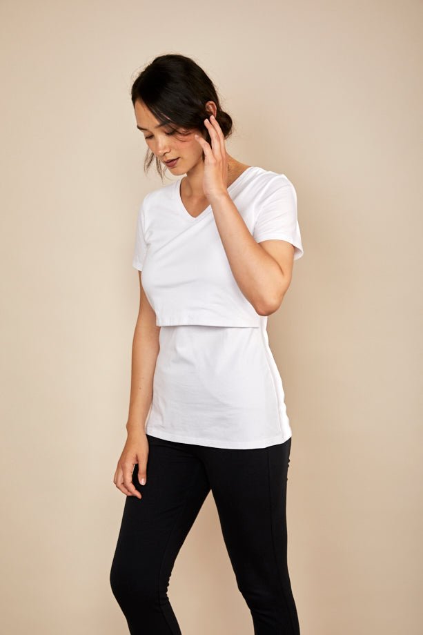 Bshirt Nursing V Neck T-shirt - White - Baby&More