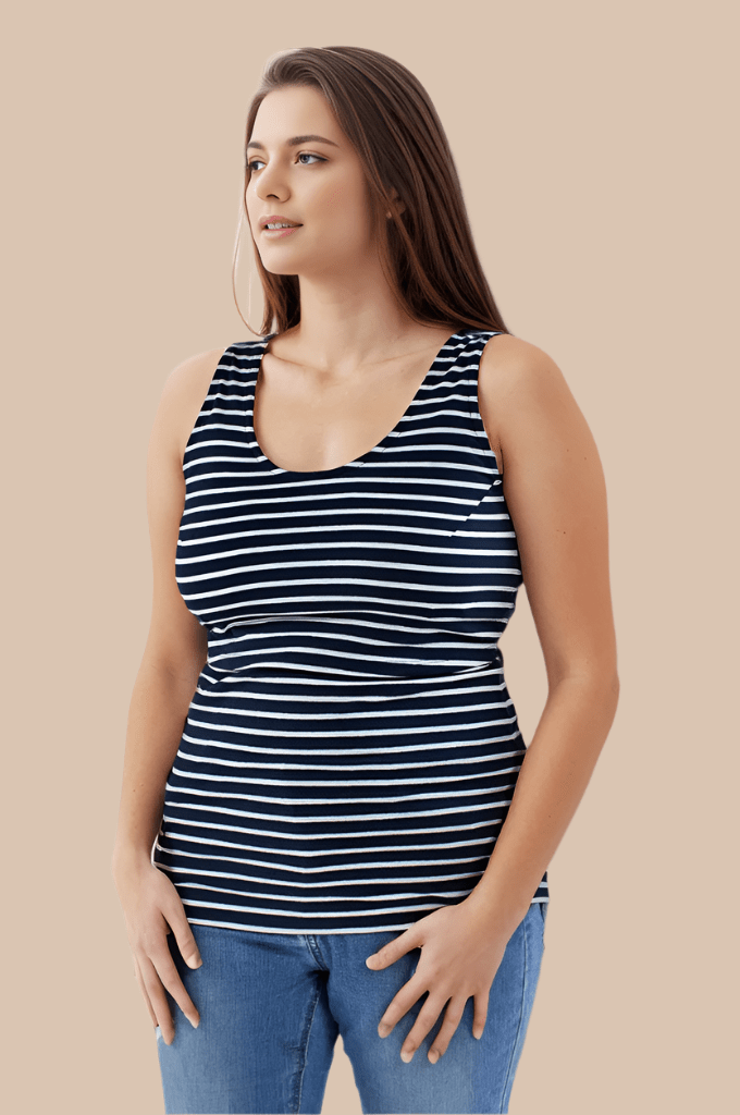 Bshirt Nursing Vest - Navy with White Stripes - Baby&More